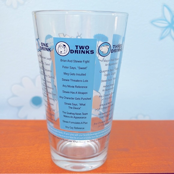 New Family Guy 2014 Drinking Game Pint Glass 100% Official 3 Drinks Made In USA! - Picture 3 of 12